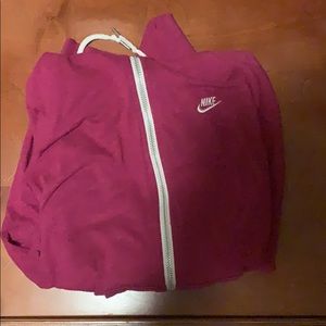 Pink nike jacket with hood